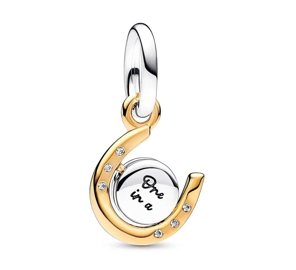 Pandora Two-tone Spinning Disc Horseshoe Dangle Charm